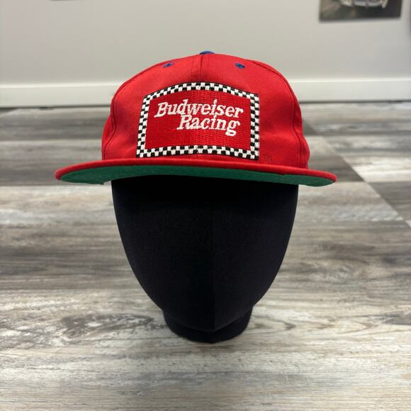 Vintage 90s Nascar Budweiser Racing Bill Elliott 11 Red Mens OS Snapback Hat Cap - Picture 1 of 7
